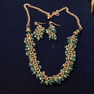Elegant Green Crystal Jewelry Set